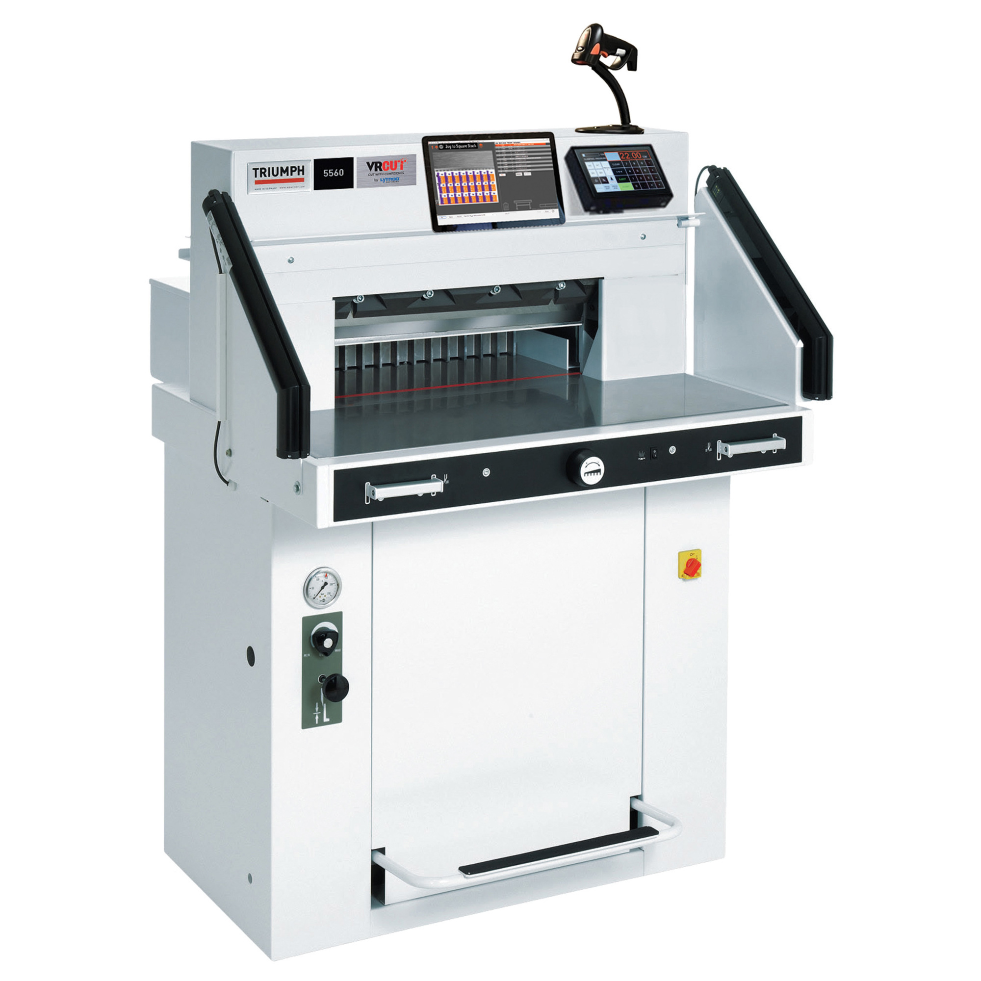 VRCut Ready Triumph Programmable Hydraulic Paper Cutter — 21 5/8in. Cutting Width, IR Safety Curtain, Digital Touchpad, Model# 5560